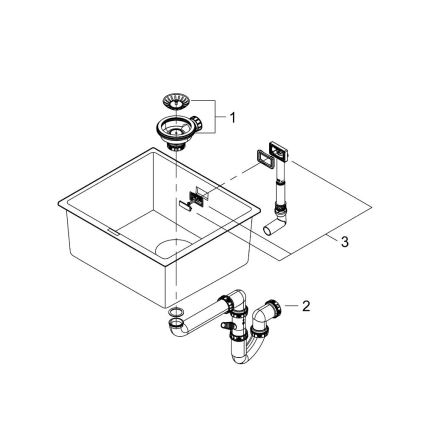 GROHE 31653AP0 - Kompozīta izlietne K700U 457 × 406 mm melna