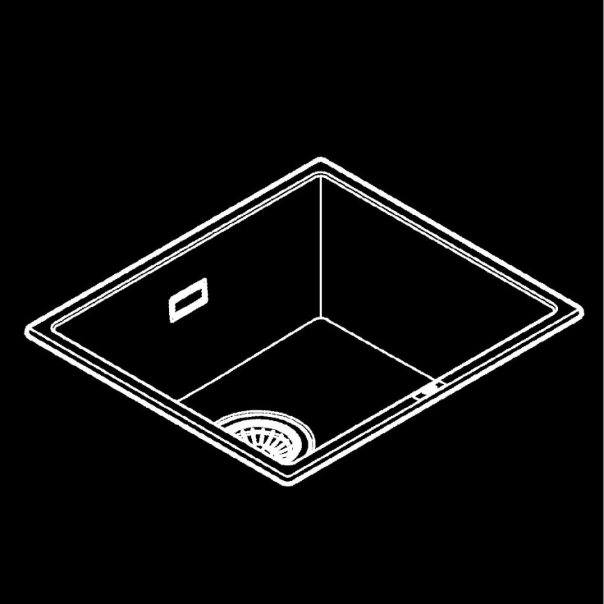 GROHE 31653AP0 - Kompozīta izlietne K700U 457 × 406 mm melna