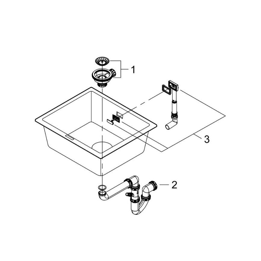 GROHE 31654AP0 - Izlietne K700U 533 × 457 mm melns granīts/melna