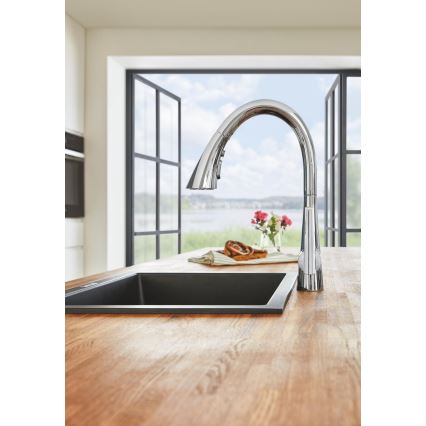 GROHE 31654AP0 - Izlietne K700U 533 × 457 mm melns granīts/melna