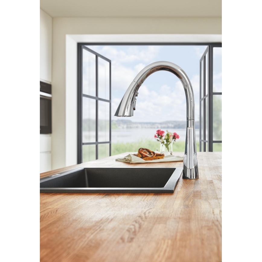 GROHE 31654AP0 - Izlietne K700U 533 × 457 mm melns granīts/melna