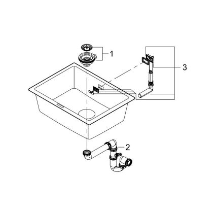 GROHE 31655AP0 - Izlietne K700U 610 × 460 mm melns akmens/melns