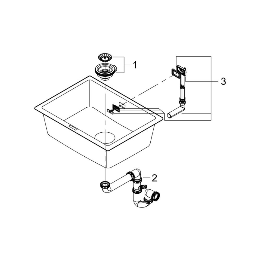 GROHE 31655AP0 - Kompozīta izlietne K700U 610 × 460 mm melna