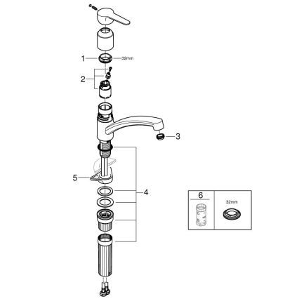 GROHE 31685000 - Izlietnes jaucējkrāns STARTECO, spīdīgs hroms