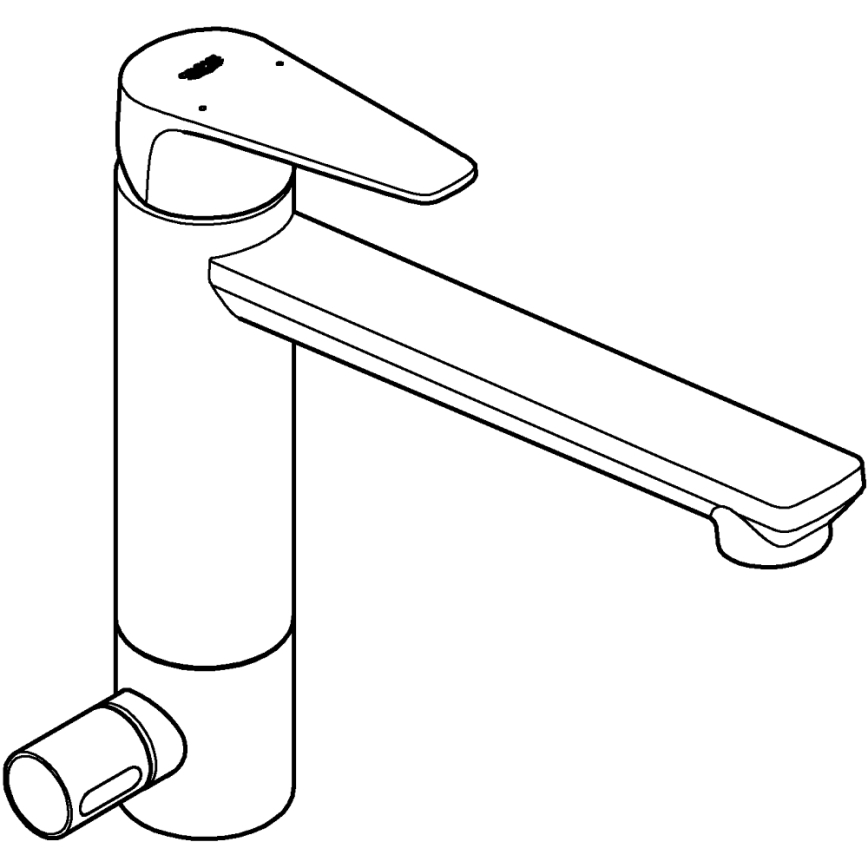 GROHE 31696000 - BAUEDGE virtuves izlietnes jaucējkrāns, spīdīgs hroms