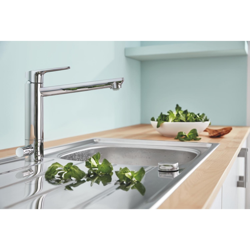 GROHE 31696000 - BAUEDGE virtuves izlietnes jaucējkrāns, spīdīgs hroms