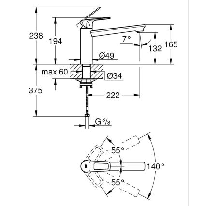 GROHE 31706000 - Izlietnes jaucējkrāns BAULOOP spīdīgs hroms