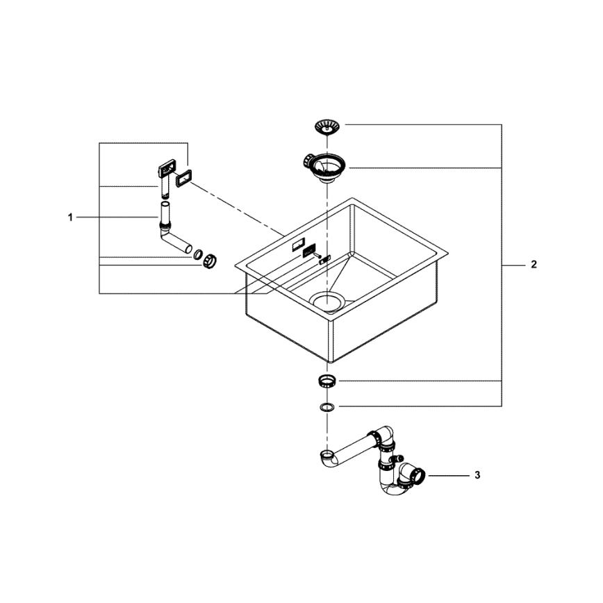 GROHE 31726SD0 - Virtuves izlietne K700 550 × 450 mm, no nerūsējošā tērauda