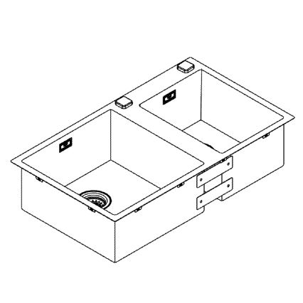 GROHE 31855SD0 - Virtuves izlietne K700 860 × 500 mm no nerūsējošā tērauda