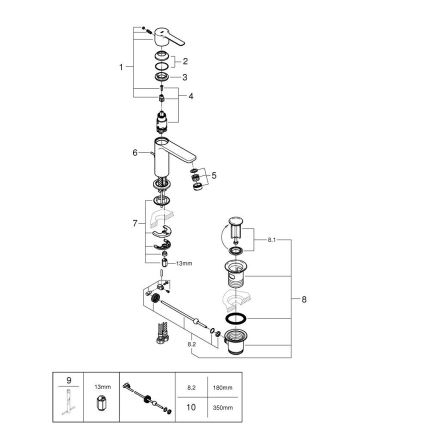 GROHE 32109GL1 - Izlietnes jaucējkrāns LINEARE zelta krāsā