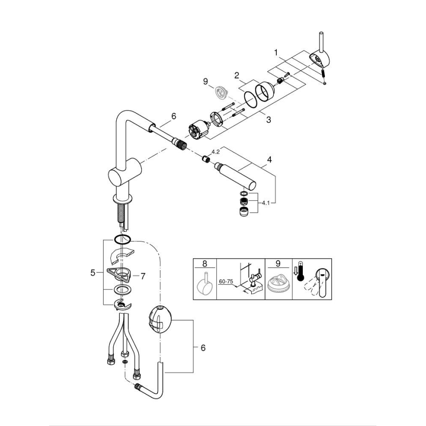GROHE 32168DC0 - Izlietnes jaucējkrāns A, nerūsējošais tērauds