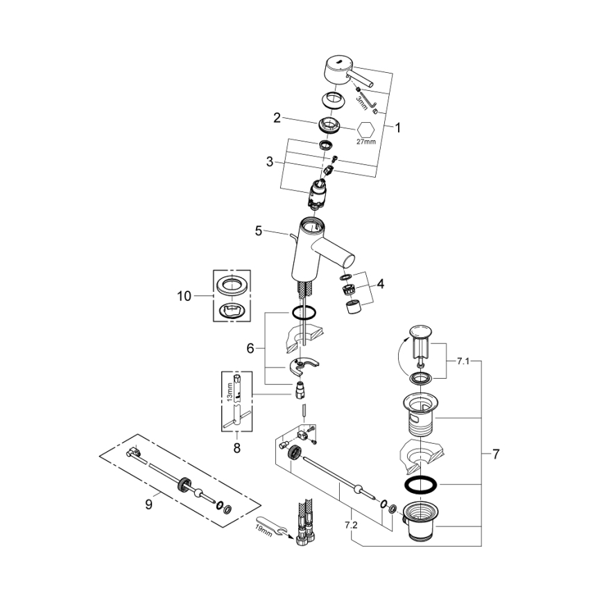 GROHE 32204001 - Izlietnes jaucējkrāns CONCETTO DN 15 spīdīgs hroms