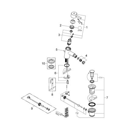 GROHE 32208001 - Bidē jaucējkrāns CONCETTO DN 15 spīdīgs hroms