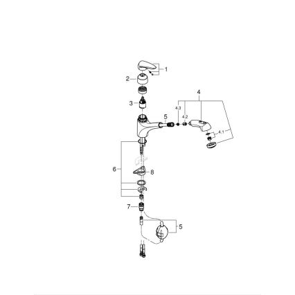 GROHE 32257001 - Izlietnes jaucējkrāns EURODISC spīdīgs hroms