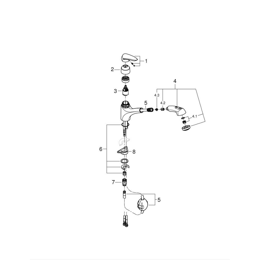 GROHE 32257001 - Izlietnes jaucējkrāns EURODISC spīdīgs hroms