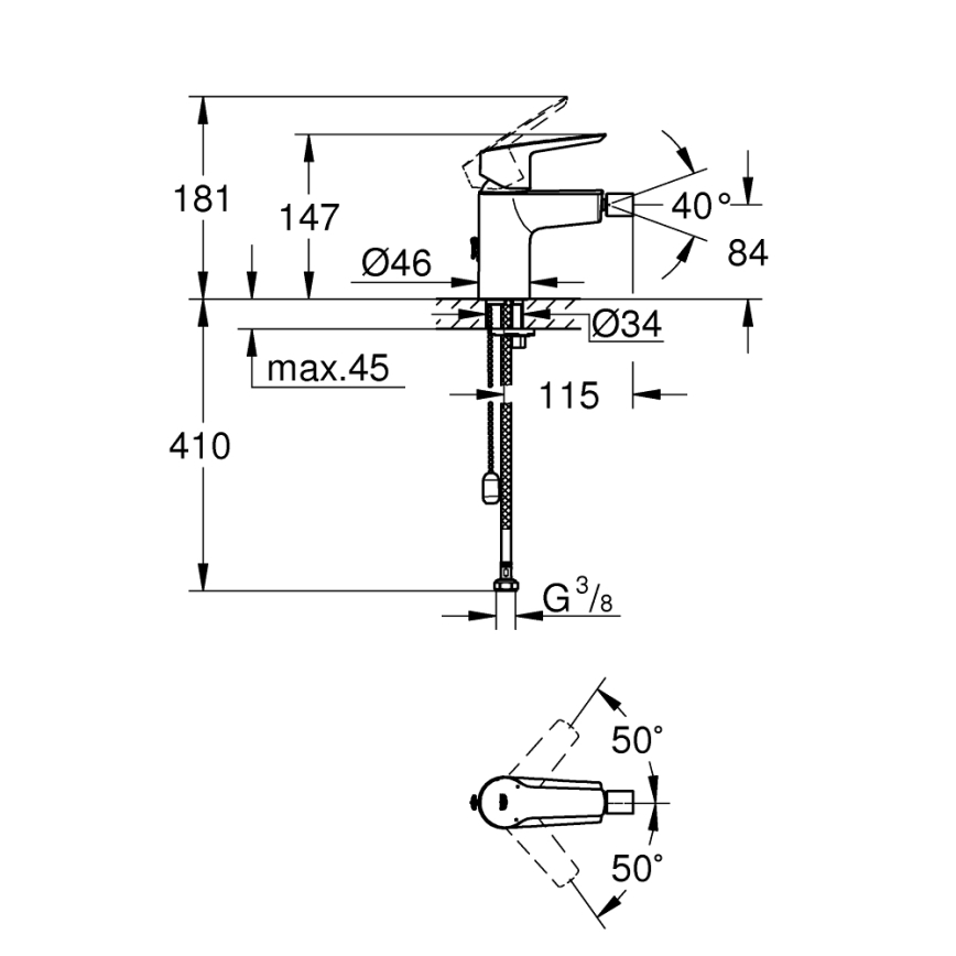 GROHE 32281002 - Bidēta jaucējkrāns START S, spīdīgs hroms