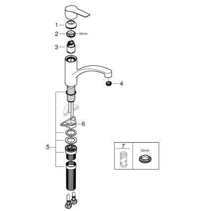 GROHE 324412432 - Izlietnes jaucējkrāns START 184 mm melns