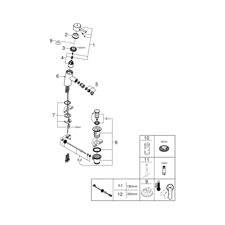 GROHE 32558000 - Bidēta jaucējkrāns FEEL DN 15 spīdīgs hroms