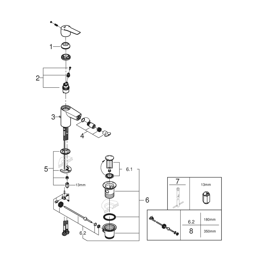 GROHE 32560002 - START bidē jaucējkrāns, izmērs S, spīdīgs hroms