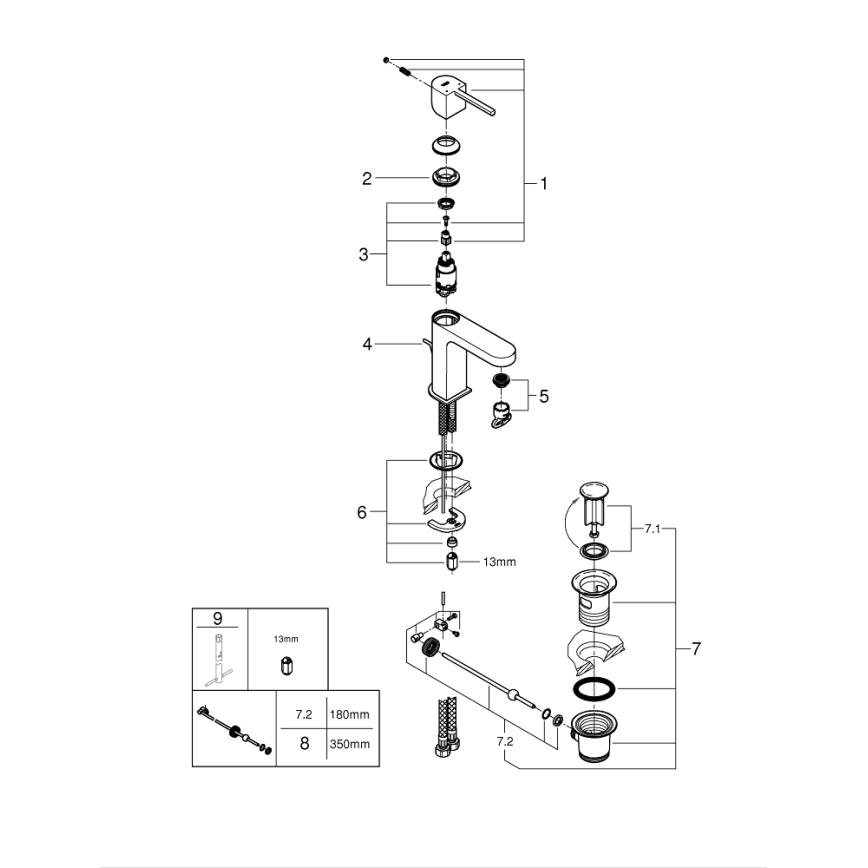 GROHE 32612003 - Izlietnes jaucējkrāns PLUS, izmērs S, spīdīgs hroms
