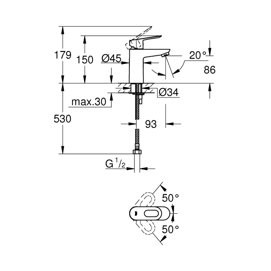 GROHE 32854000 - izlietnes jaucējkrāns BAULOOP, spīdīgs hroms