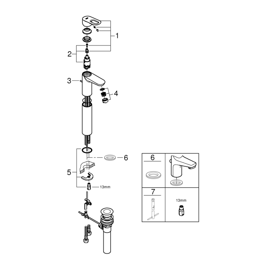 GROHE 32856000 - Izlietnes jaucējkrāns BAULOOP 12” spīdīgs hroms