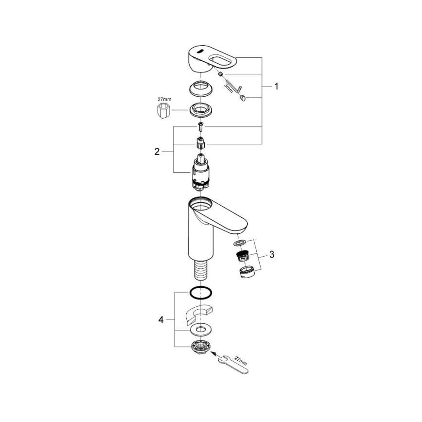 GROHE 32857000 - Stāvkrāna vārsts BAULOOP DN 15 spīdīgs hroms