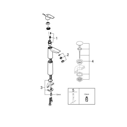 GROHE 32860001 - Izlietnes jaucējkrāns BAUEDGE 304 mm spīdīgs hroms