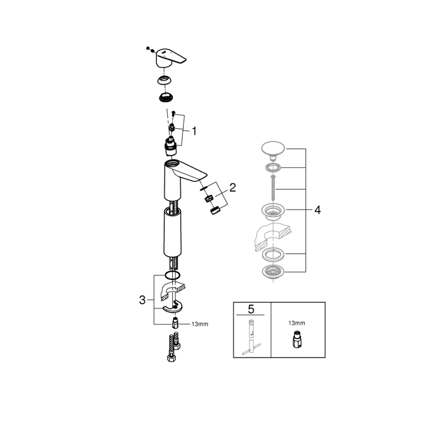 GROHE 32860001 - Izlietnes maisītājs BAUEDGE 304 mm spīdīgs hroms