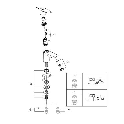 GROHE 32861001 - Izlietnes jaucējkrāns BAUEDGE, 131 mm, spīdīgs hroms