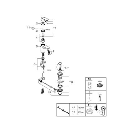 GROHE 32883000 - Izlietnes jaucējkrāns GET izmērs S spīdīgs hroms