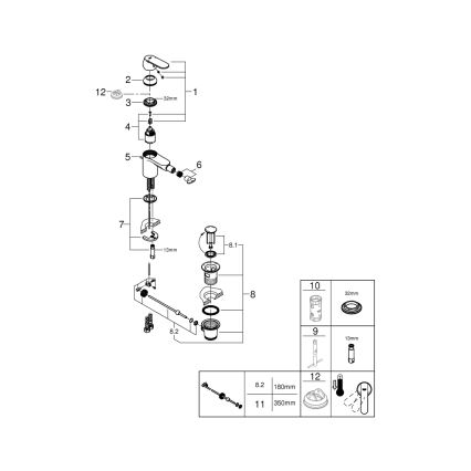 GROHE 32885000 - Bidē jaucējkrāns GET DN 15 spīdīgs hroms