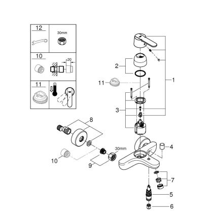 GROHE 32887000 - Vannas jaucējkrāns GET DN 15 ar spīdīgu hroma pārklājumu