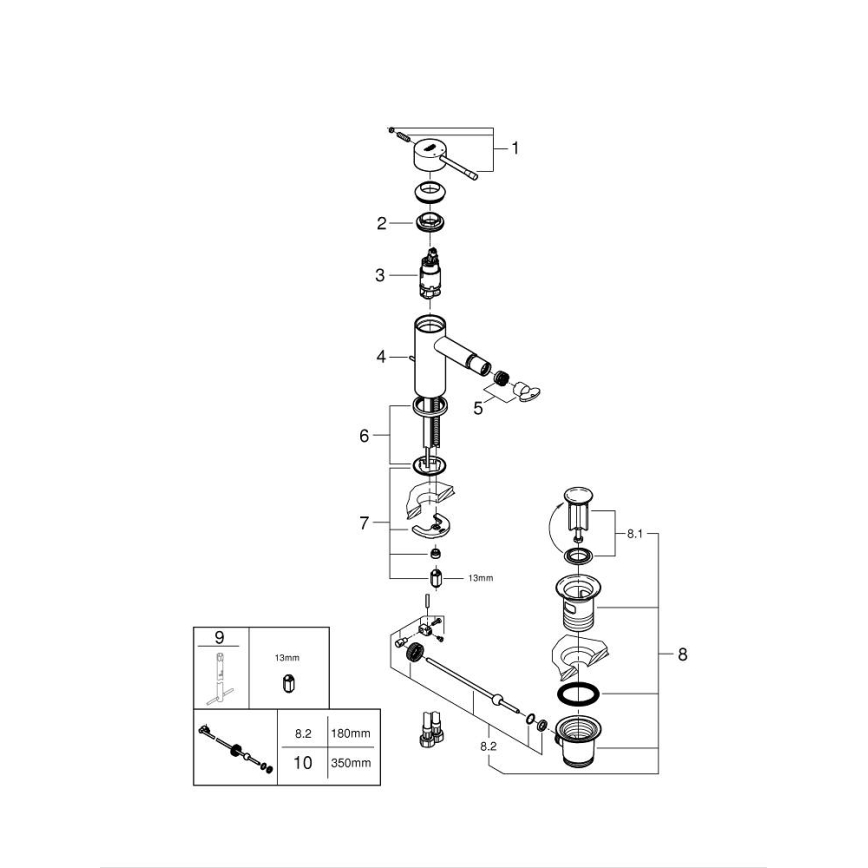 GROHE 32935001 - Bidēta jaucējkrāns ESSENCE DN 15 spīdīgs hroms