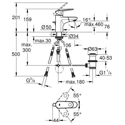 GROHE 33155002 - Izlietnes jaucējkrāns EUROPLUS DN 15 spīdīgs hroms