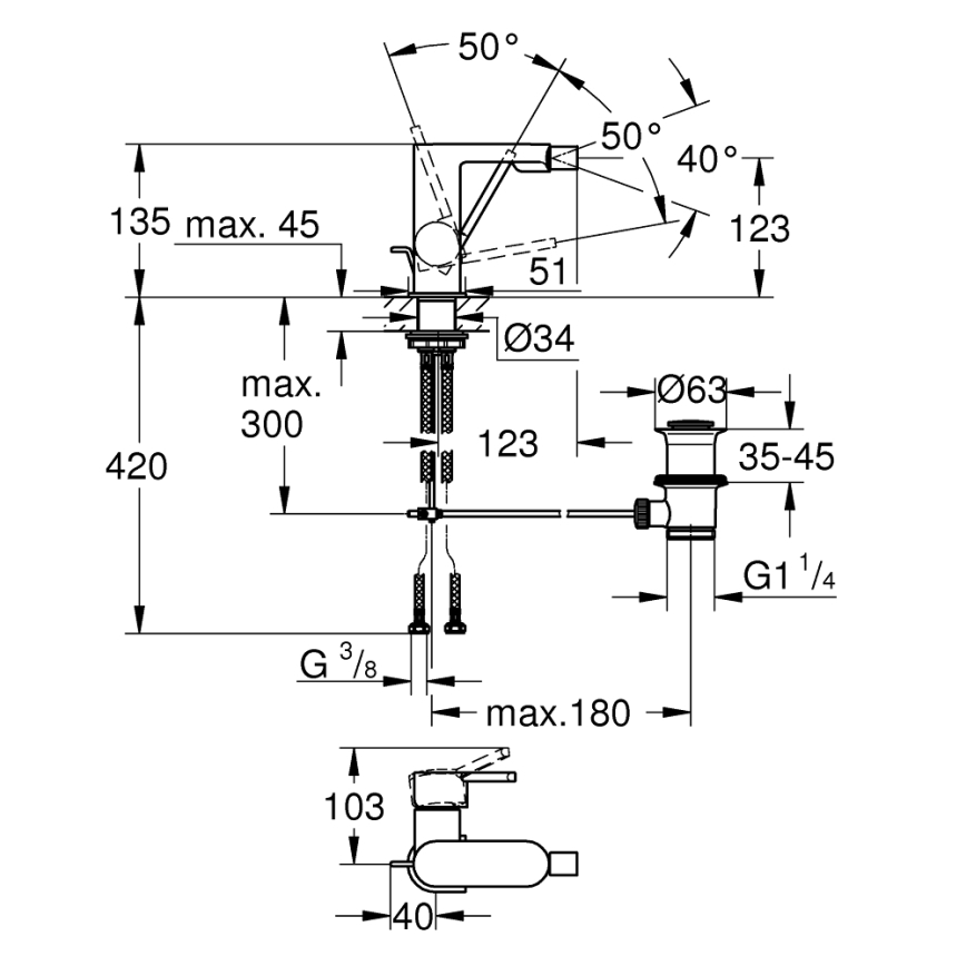 GROHE 33241003 - Bidēta jaucējkrāns PLUS spīdīgs hroms
