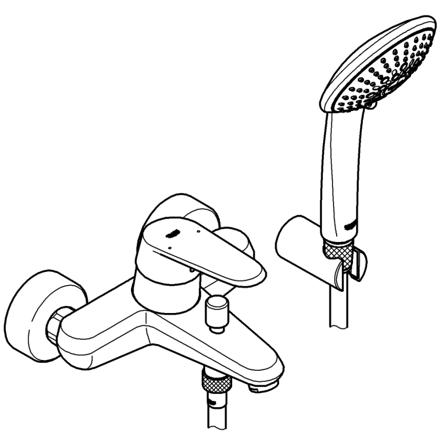 GROHE 33395002 - Vannas komplekts ar jaucējkrānu EURODISC COSMOPOLITAN, spīdīgs hroms