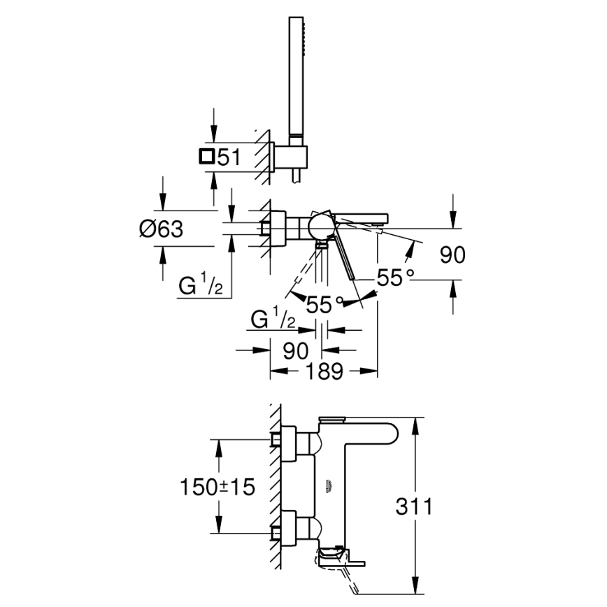 GROHE 33547003 - vannas jaucējkrāns PLUS, spīdīgs hroms