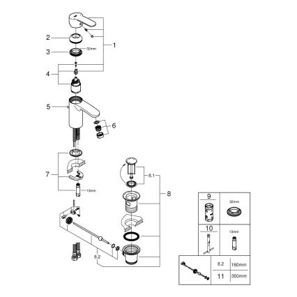 GROHE 3355220E - Izlietnes jaucējkrāns EUROSTYLE COSMOPOLITAN spīdīgs hroms