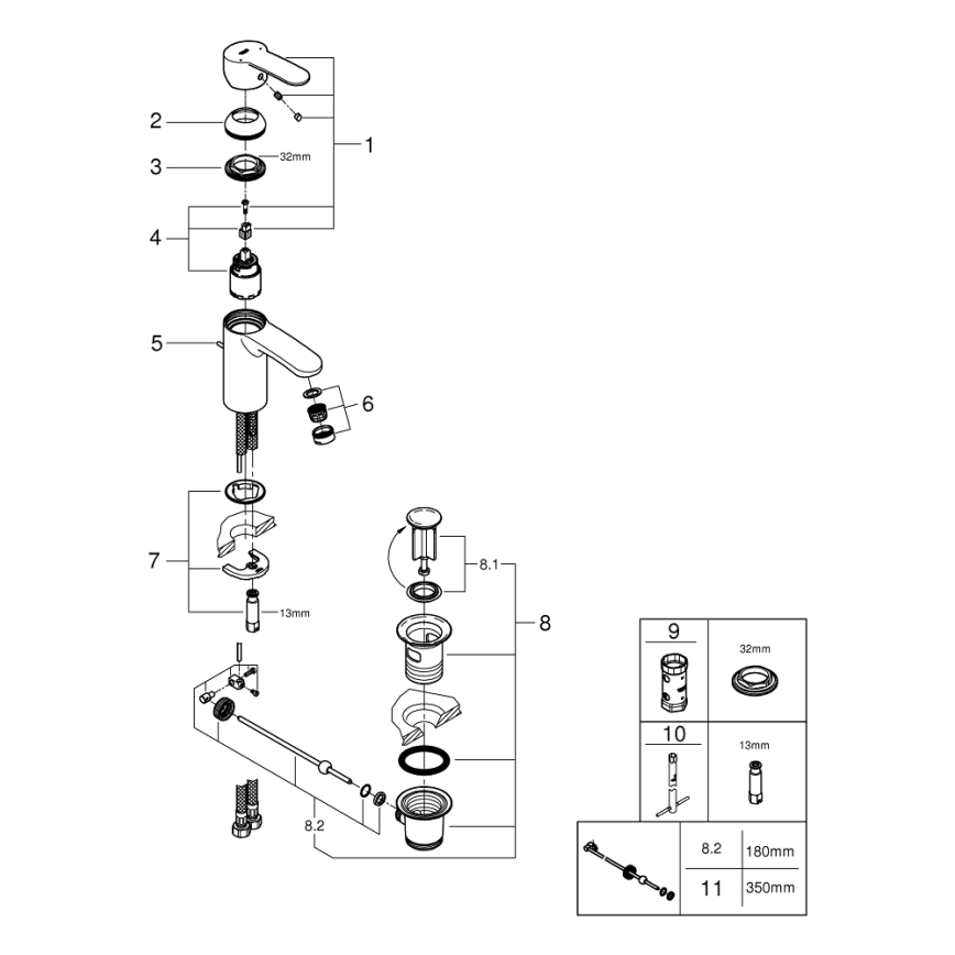 GROHE 3355220E - Izlietnes jaucējkrāns EUROSTYLE COSMOPOLITAN spīdīgs hroms