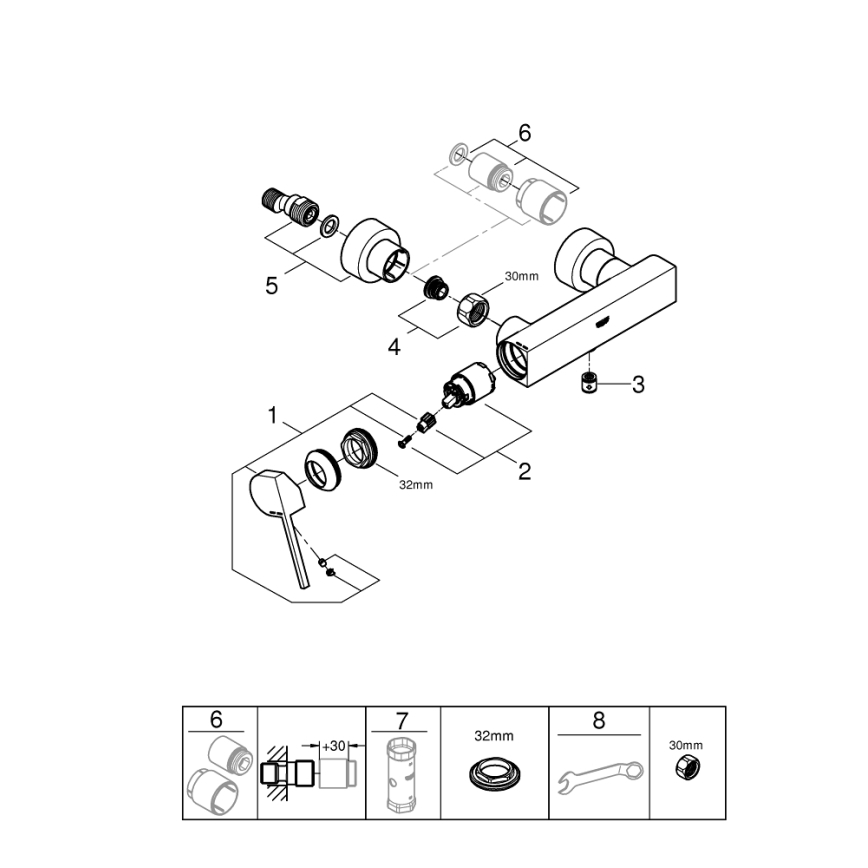 GROHE 33577003 - Dušas jaucējkrāns PLUS DN 15 pulēts hroms
