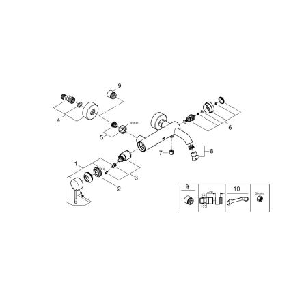 GROHE 33624DL1 - Vannas jaucējkrāns ESSENCE, 193 mm, birstēta vara apdare