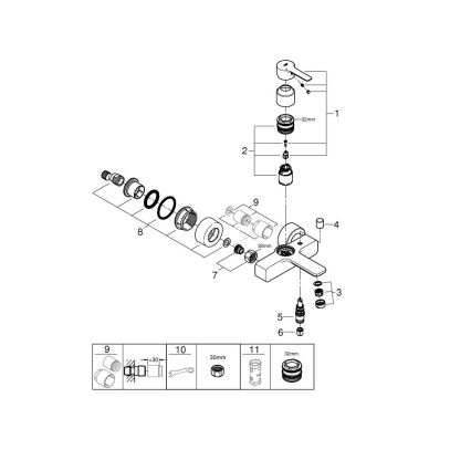 GROHE 33849001 - Vannas jaucējkrāns LINEARE DN 15 spīdīgs hroms