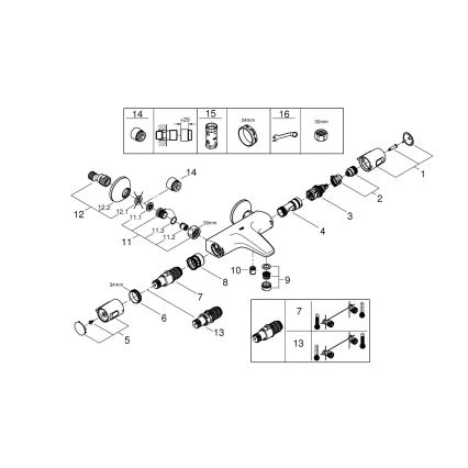 GROHE 34227002 - Termostatiskais vannas jaucējkrāns PRECISION TREND DN 15 spīdīgs hroms