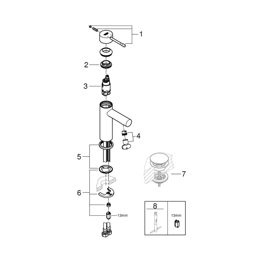 GROHE 34294001 - Izlietnes jaucējkrāns ESSENCE DN 15, spīdīgs hroms