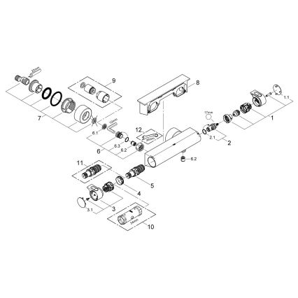GROHE 34469001 - termostatiskais dušas jaucējkrāns GROHTHERM 2000 DN 15 hromēts