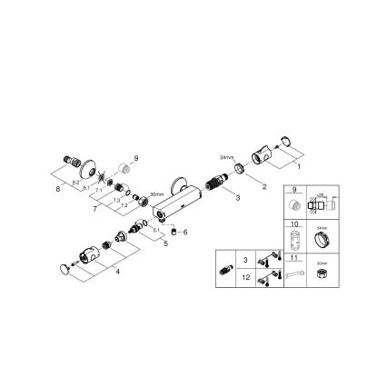 GROHE 34558000 - Termostatisks dušas jaucējkrāns GROHTHERM 800 DN 15 spīdīgs hroms