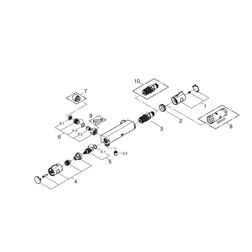 GROHE 34561000 - Termostatiskais dušas jaucējkrāns DN 15 spīdīgs hroms