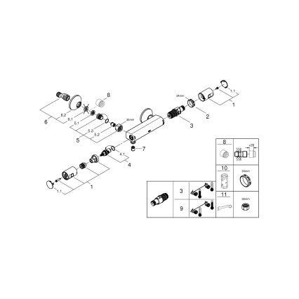 GROHE 345942430 - Termostatiskais dušas jaucējkrāns PRECISION START DN 15 melns