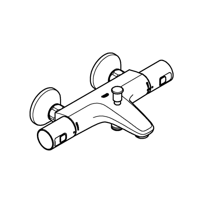 GROHE 345982430 - Termostatiskais vannas jaucējkrāns PRECISION START 168 mm, melns